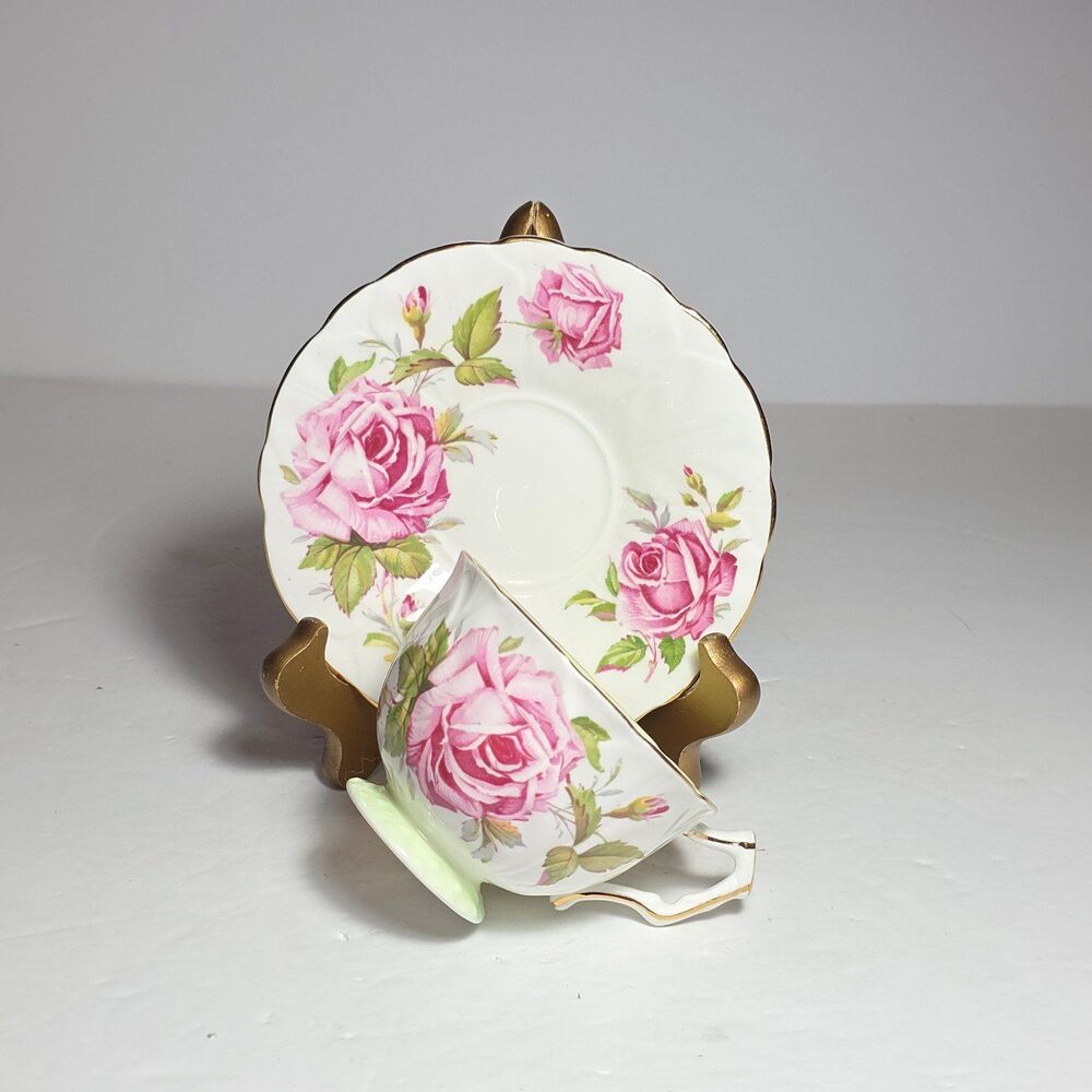 Aynsley Teacup and Saucer Pink Roses - Picture 5 of 10